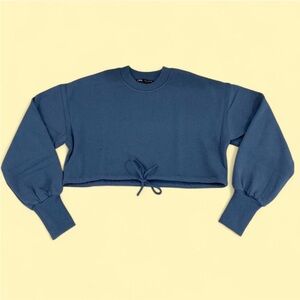 Zara Crop Sweatshirt Top Drawstring